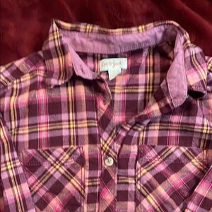 Cat & Jack Purple and Pink Button Down Shirt